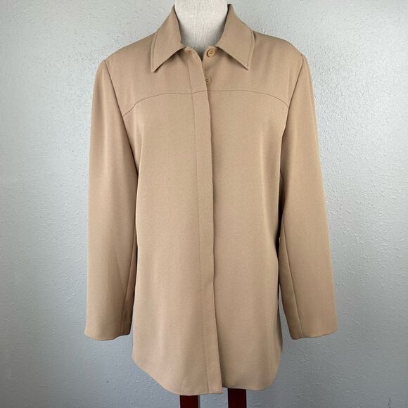 Karen Scott Tan Dress Jacket Size 14 EUC - Picture 1 of 7